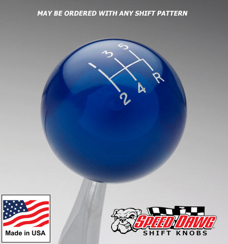 Transparent Blue Shift Knob with Engraved Shift Pattern