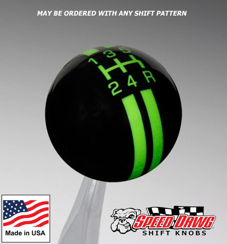 Black / Gotta Have It Green Rally Stripe Shift Knob
