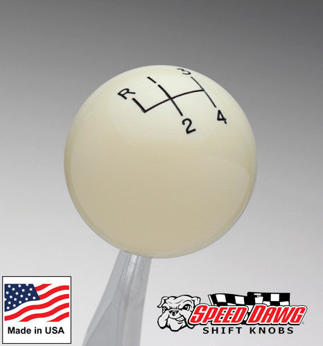 Ivory 4 Speed Reverse Upper Left Shift Pattern Shift Knob