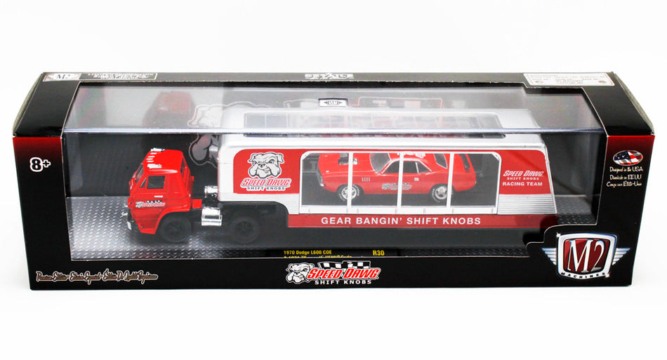 Speed Dawg Shift Knobs Racing Team 1971 Plymouth Hemi Cuda and 1970 Dodge L600 Hauler 1/64 Scale Die Cast