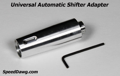 Universal Automatic Shifter Adapter with 16mm x 1.50 Threads - Polished Aluminum