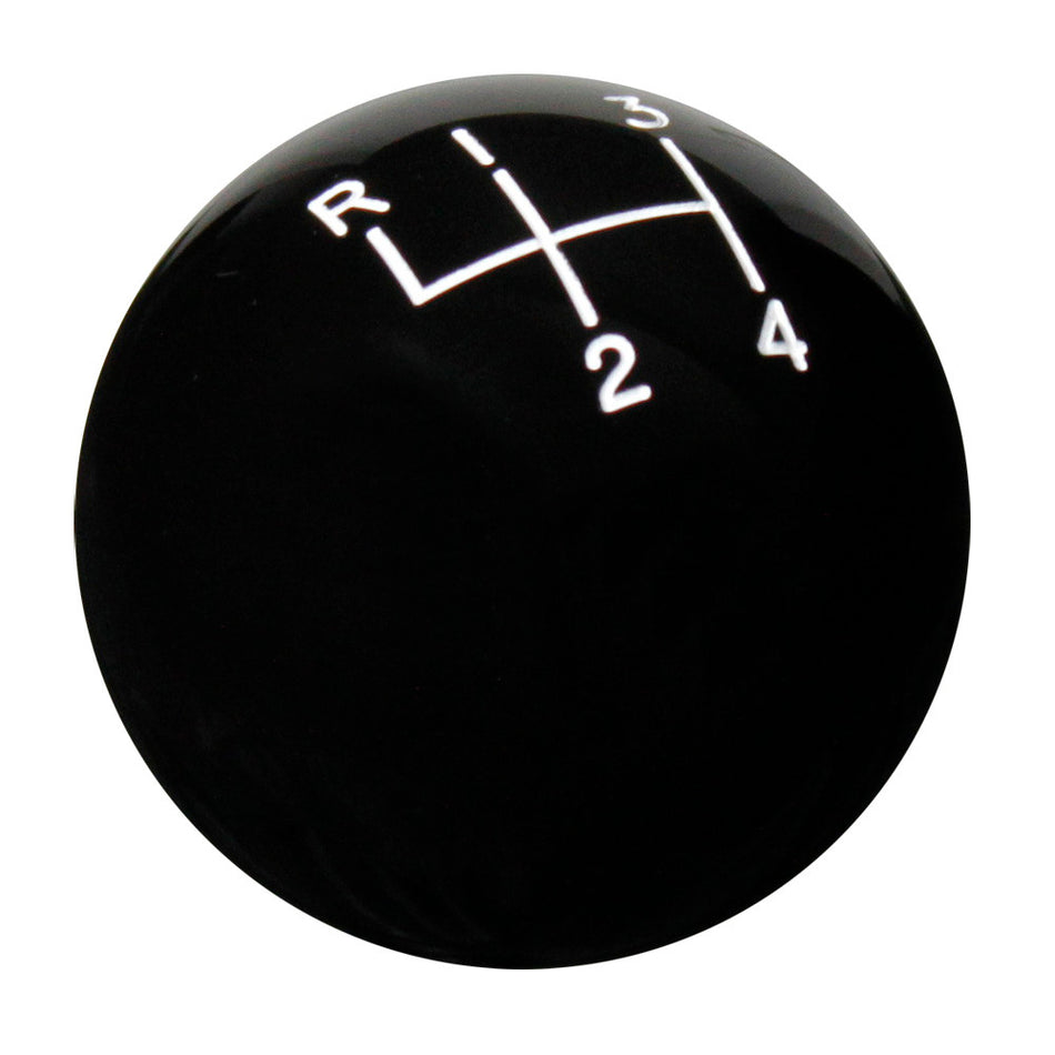 Black 4 Speed Reverse Upper Left Shift Pattern Shift Knob
