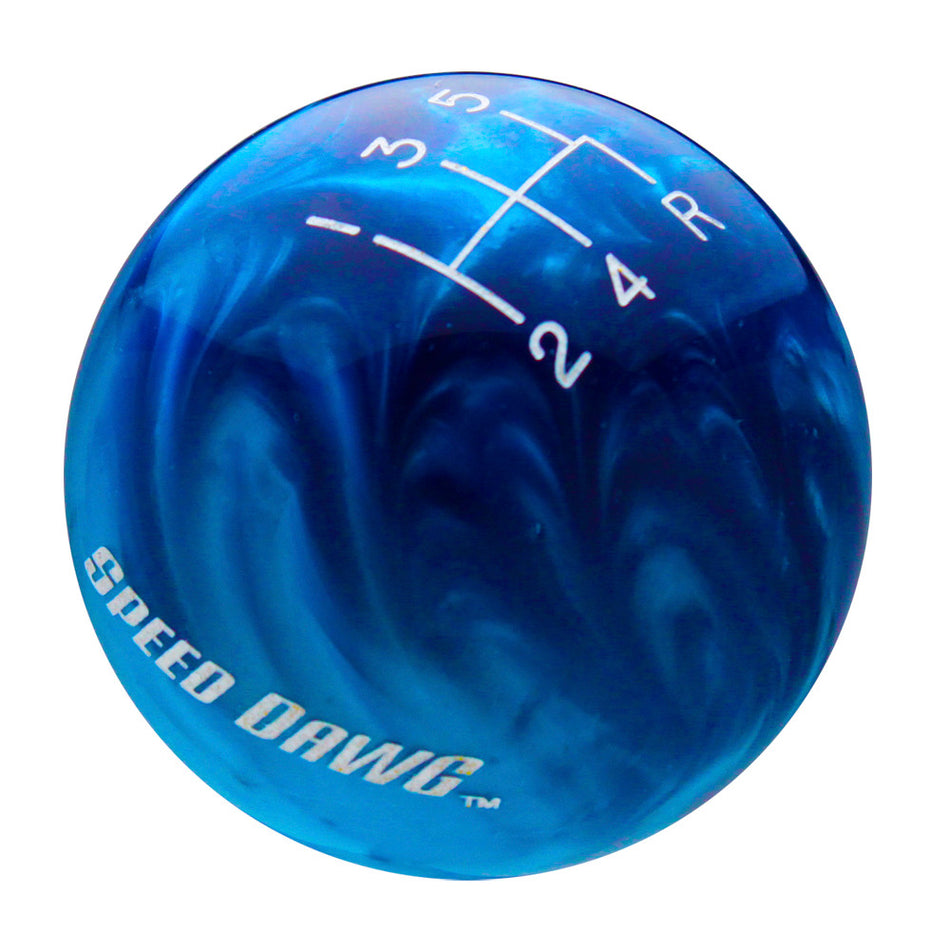 Blue Pearl Shift Knob with Engraved Shift Pattern & Logos