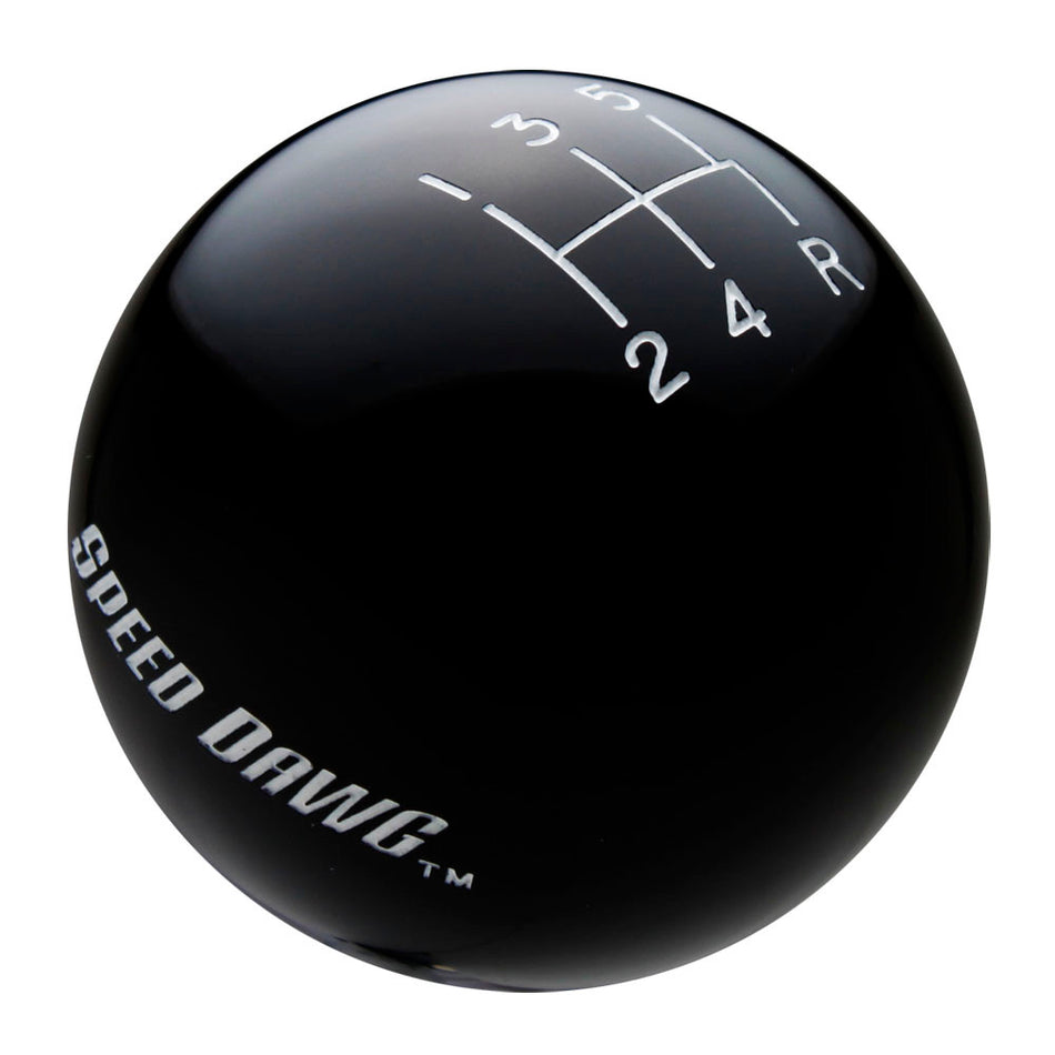Black Shift Knob with Engraved Shift Pattern & Speed Dawg Logo Text
