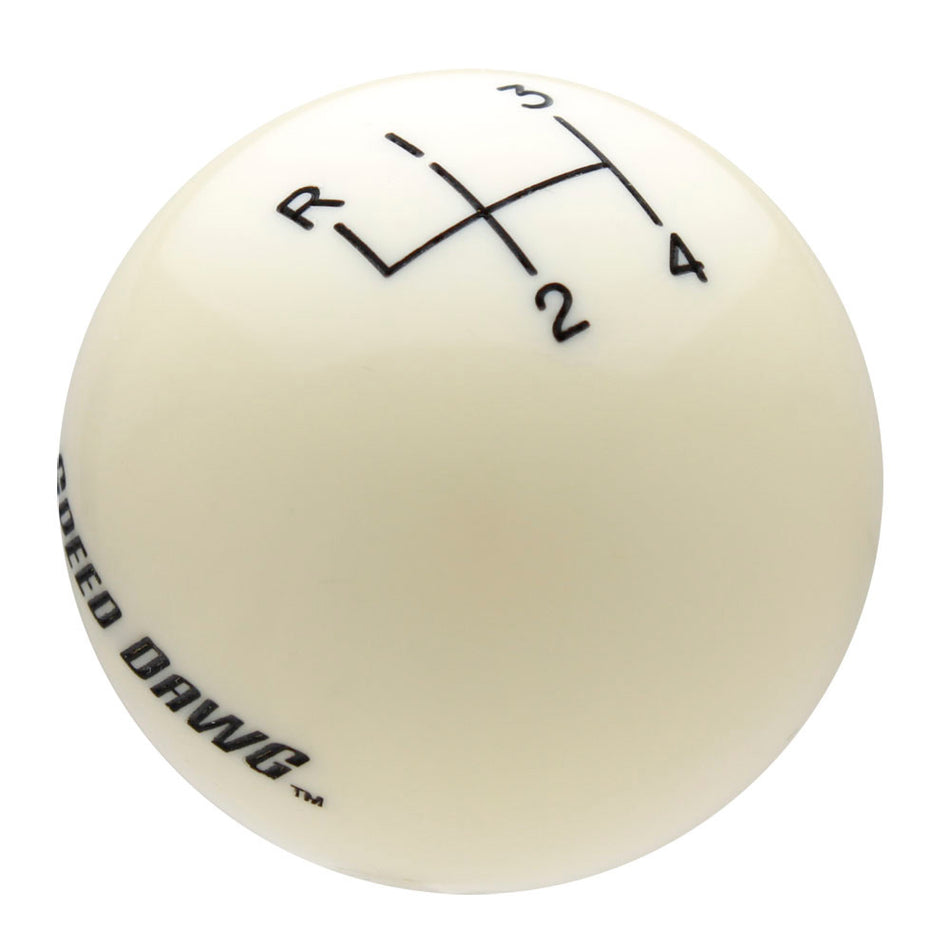 Ivory Shift Knob with Engraved Shift Pattern & Speed Dawg Logo Text