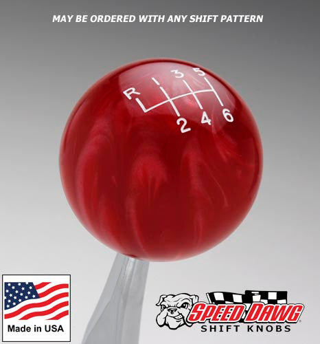 Red Pearl Shift Knob with Engraved Shift Pattern