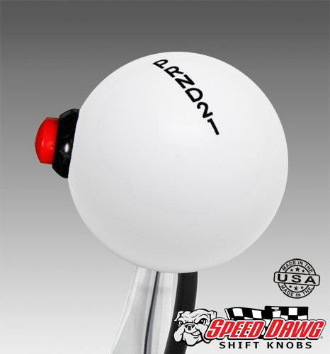 Classic White / Black Automatic Shift Knob with Line Lock / Nitrous Bu – Speed Dawg Shift Knobs