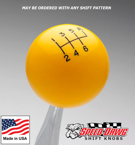 Yellow Shift Knob with Engraved Shift Pattern