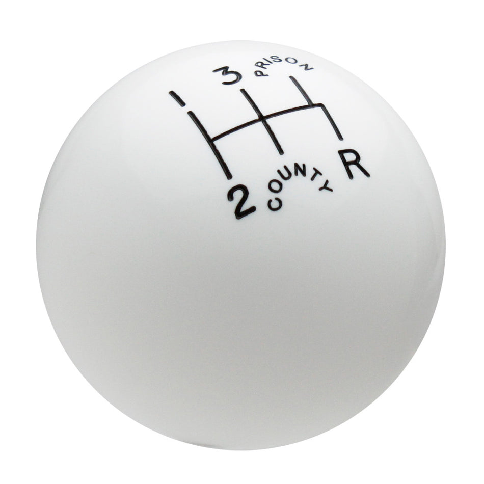 County Prison White 5 Speed Shift Knob