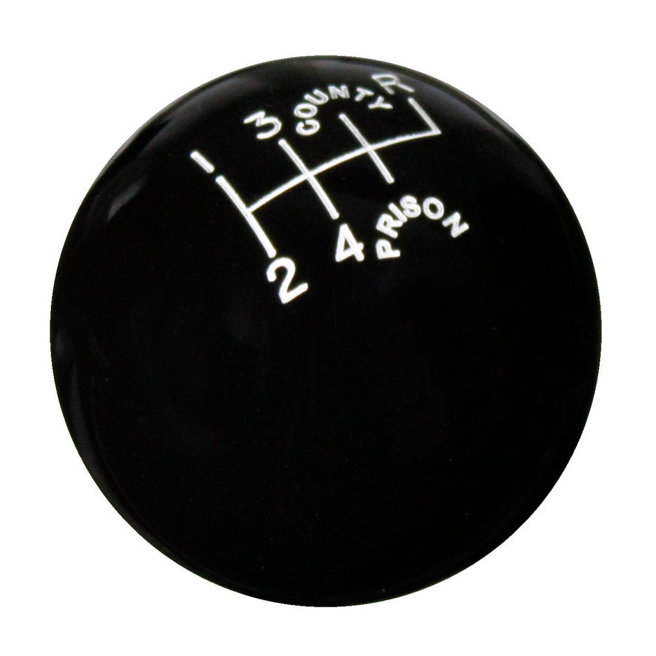 County Prison Black 6 Speed Shift Knob Reverse Upper Right