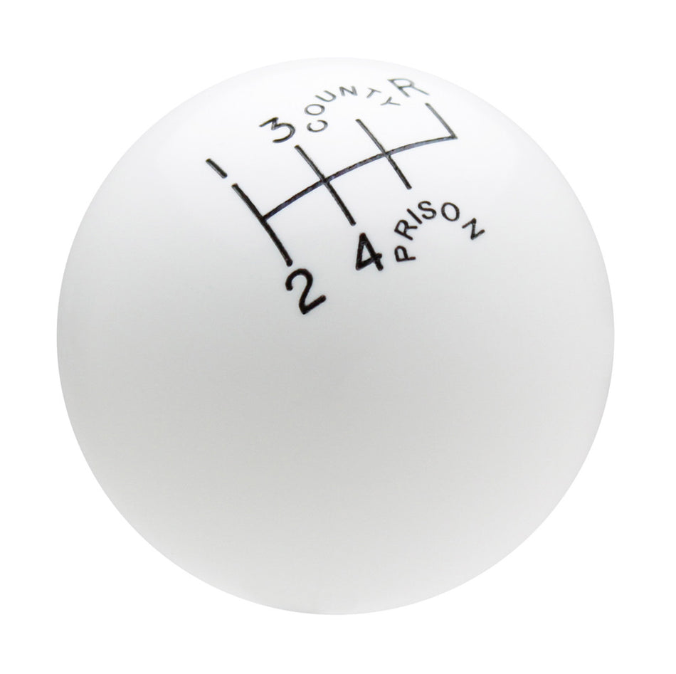 County Prison White 6 Speed Shift Knob