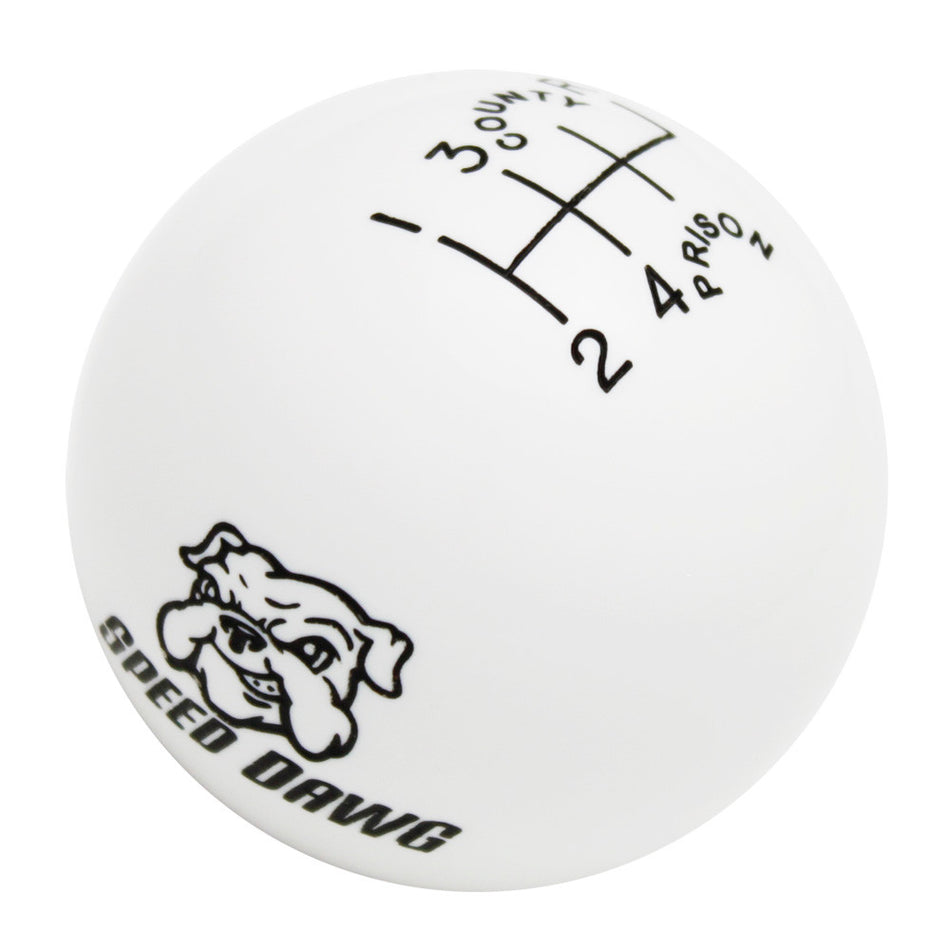 County Prison White 6 Speed Shift Knob with Speed Dawg Side Logos