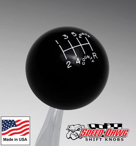 County Prison Black 7 Speed Shift Knob Reverse Lower Right for C7 Corvette