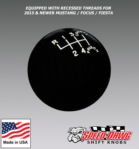 County Prison Black 6 Speed Shift Knob for 2015 & Newer Mustang Focus Fiesta