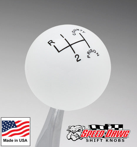 County Prison White 4 Speed Shift Knob
