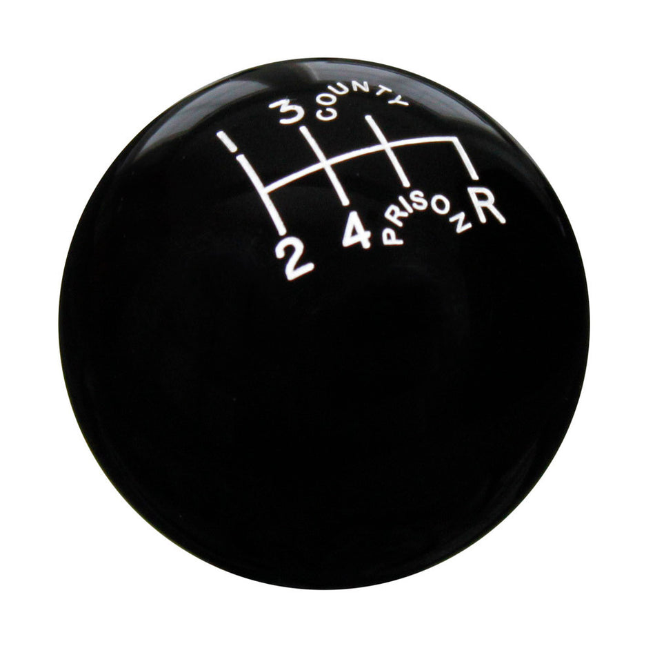 County Prison Black 6 Speed Shift Knob Reverse Lower Right