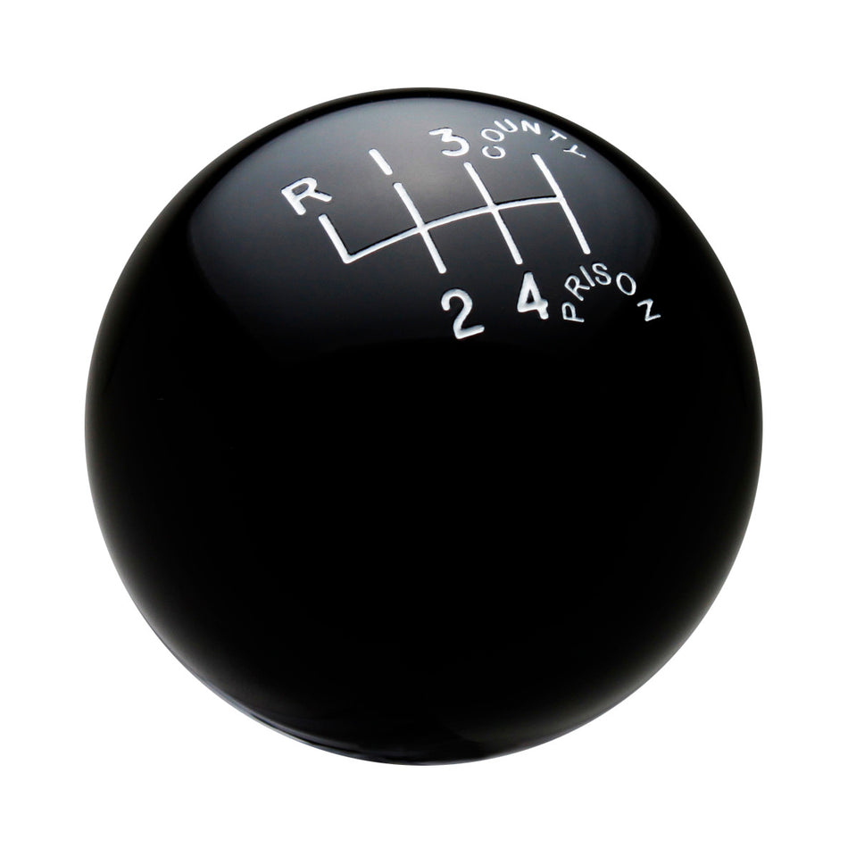 County Prison Black 6 Speed Shift Knob Reverse Upper Left