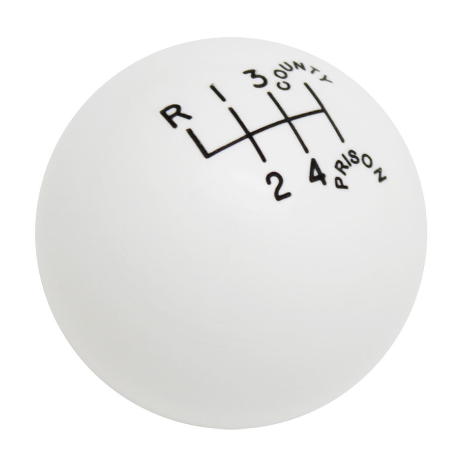 County Prison White 6 Speed Shift Knob for 2015 & Newer Mustang Focus Fiesta