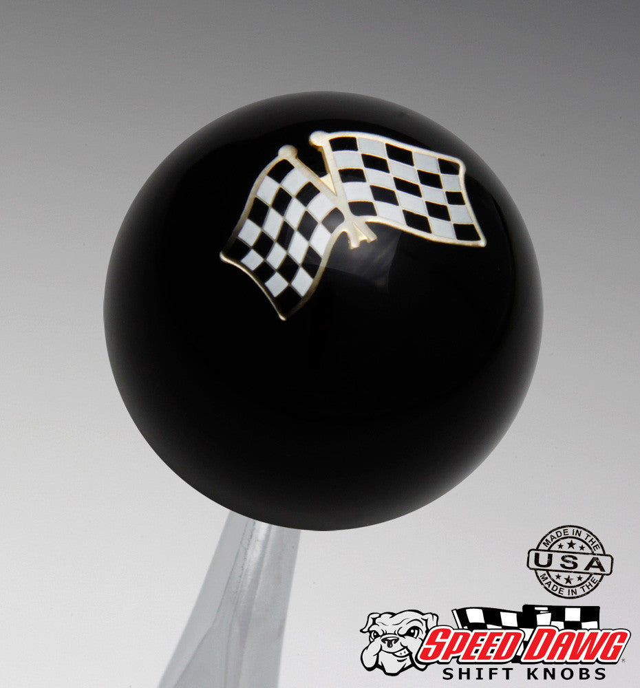 Crossed Checkered Flags Emblem Shift Knob – Speed Dawg Shift Knobs