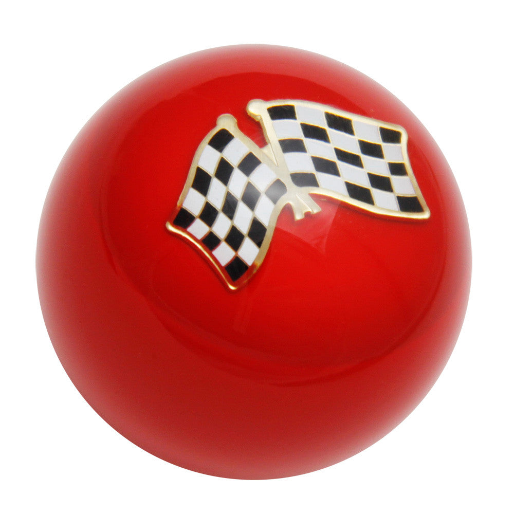 Crossed Checkered Flags Emblem Shift Knob