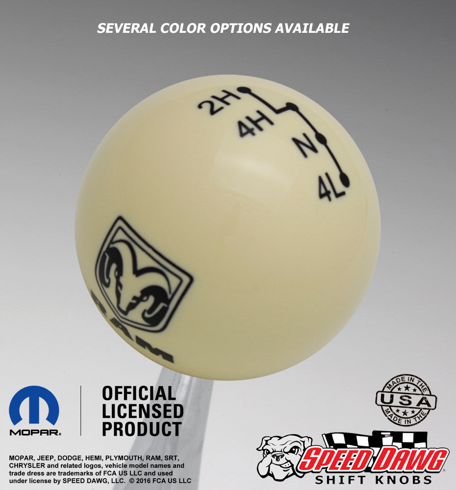 Dodge Ram Transfer Case Shift Knob with Inlaid Shift Pattern 1990-1997