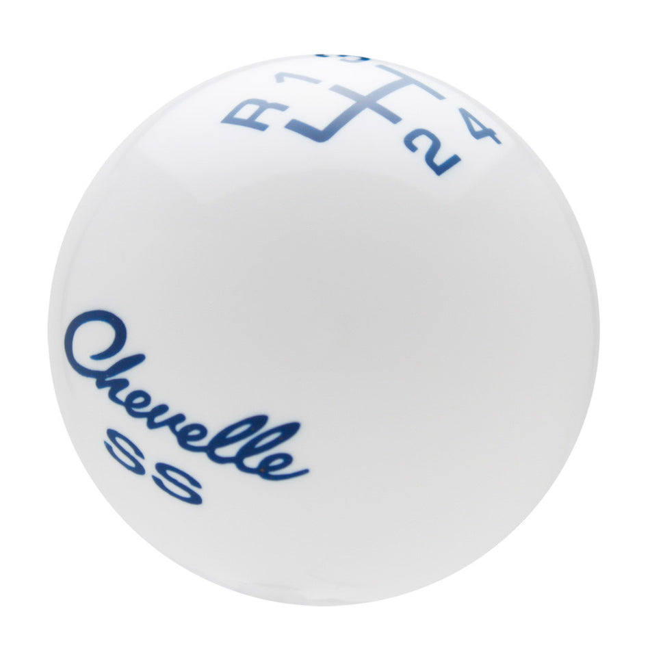 White knob with Dark Blue graphics