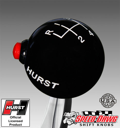 Hurst Black 4 Speed Shift Knob - Small with 12V Momentary Switch