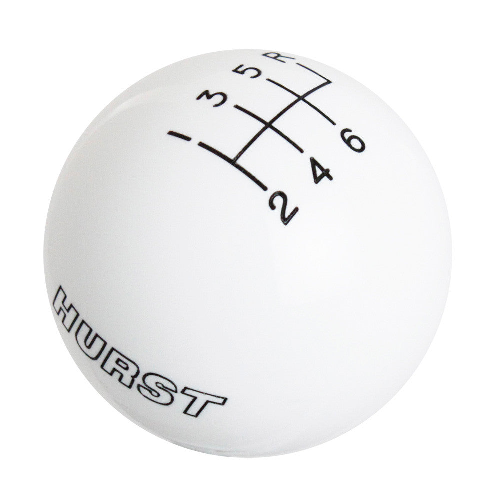 Hurst White 6 Speed Shift Knob - Large – Speed Dawg Shift Knobs