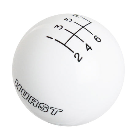 Hurst White w Black 6 Speed Shift Knob - Large
