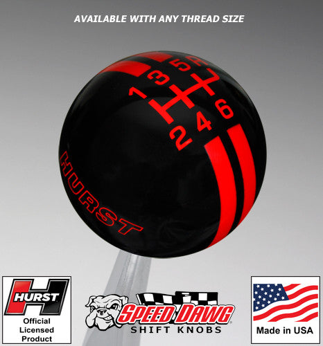 Hurst Black / Red 6 Speed Rally Stripe Shift Knob – Speed Dawg