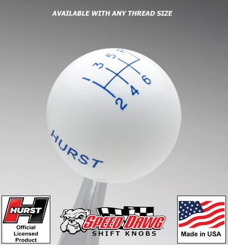 White knob with Blue graphics