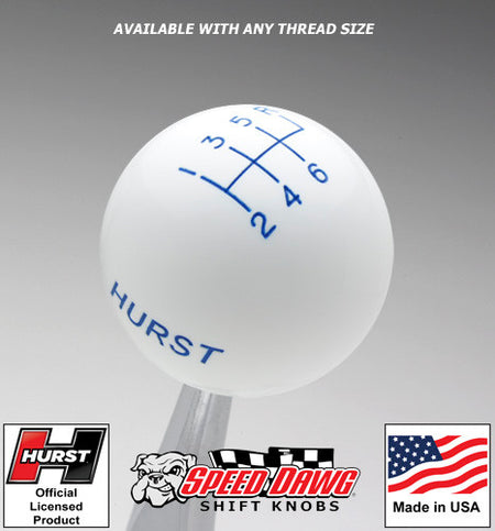 White knob with Blue graphics