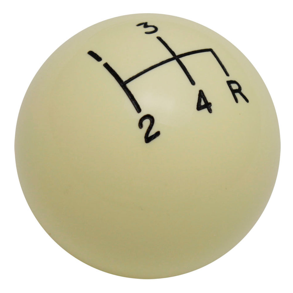 Ivory 4 Speed Reverse Lower Right Shift Pattern Shift Knob
