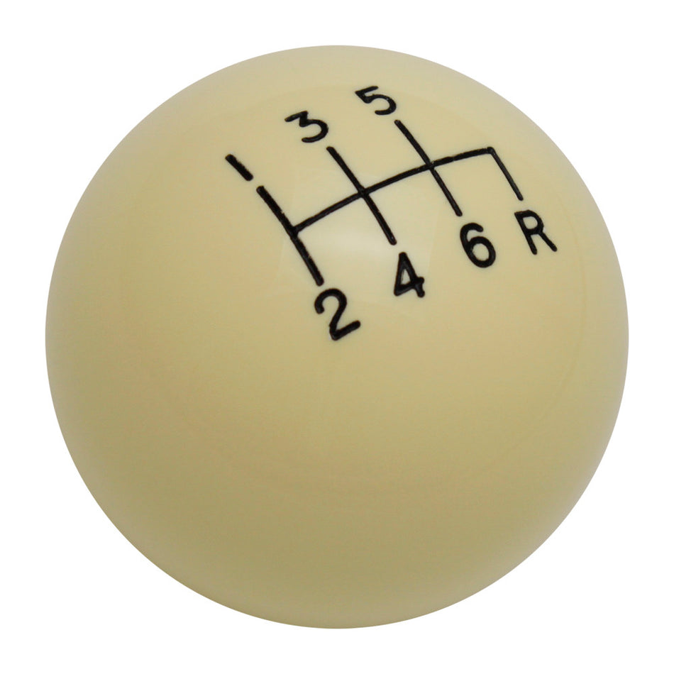 Ivory 6 Speed Reverse Lower Right Shift Knob