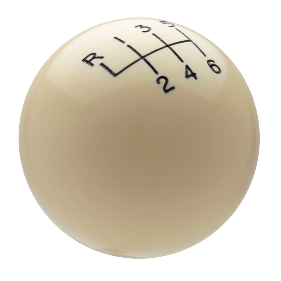 Ivory 6 Speed Reverse Upper Left Shift Knob