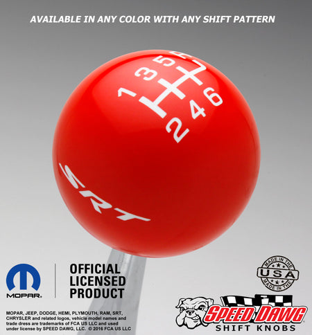 SRT Shift Knob Red with White graphics