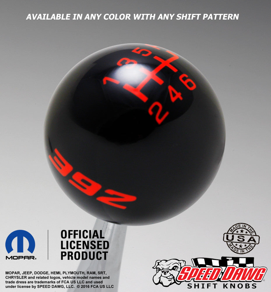 Black shift knob with Go Mango Orange graphics