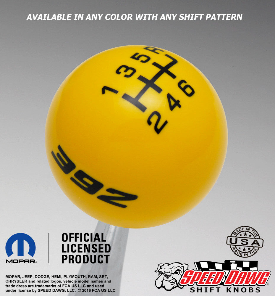 Yellow shift knob with Black graphics