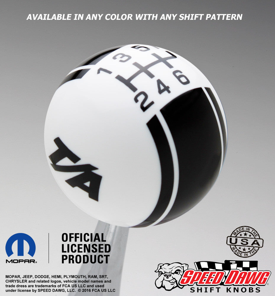 White T/A Logo shift knob with Black graphics