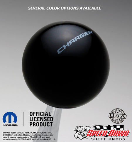 Charger Shift Knob Black with Gray graphics