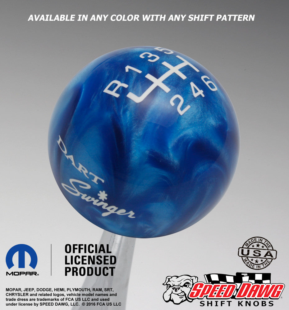 Blue Pearl knob with White graphics
