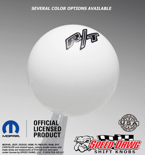 White R/T Logo Shift Knob with Black Graphics