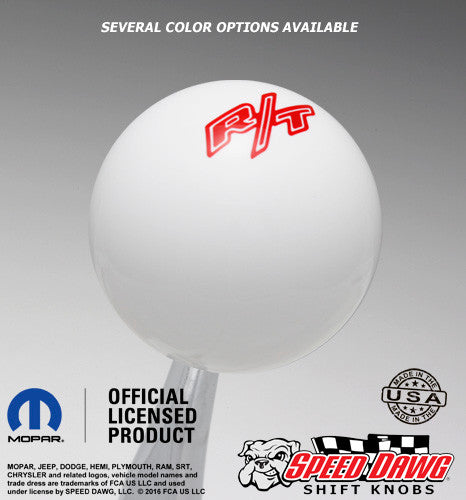 White R/T Logo Shift Knob with Red Graphics