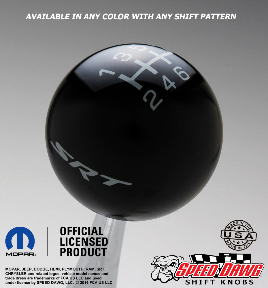 SRT Shift Knob Black with Pearl Gray Graphics