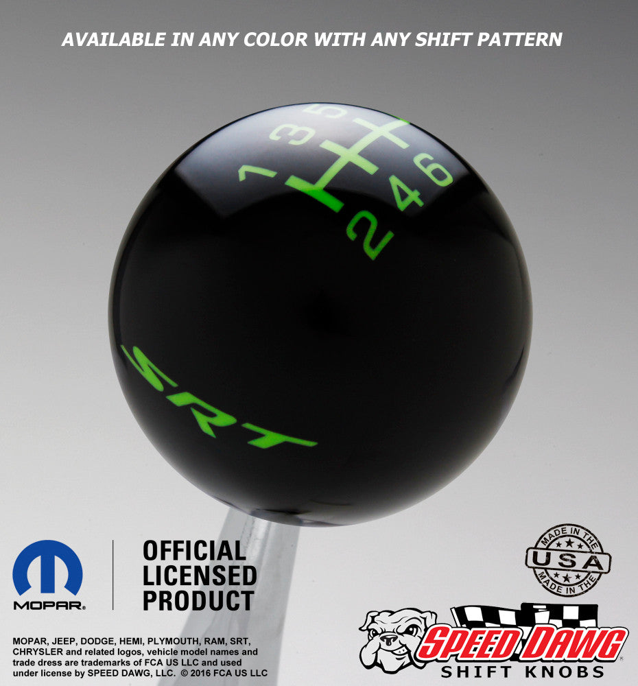 SRT Shift Knob Black with Green Graphics
