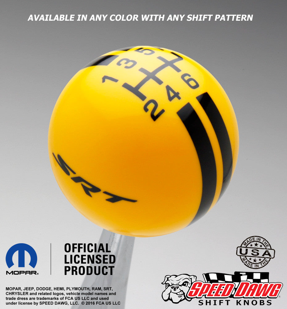 SRT Rally Stripe shift knob Yellow with Black graphics