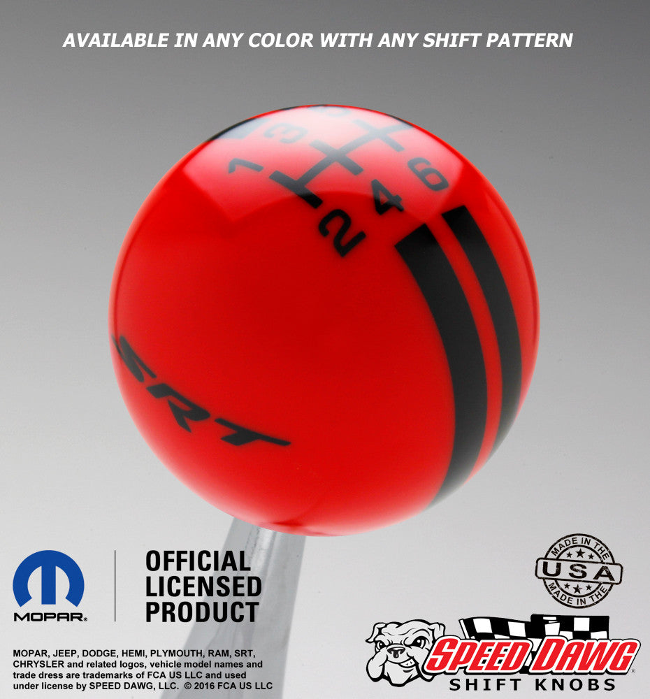 SRT Rally Stripe shift knob Red with Black graphics