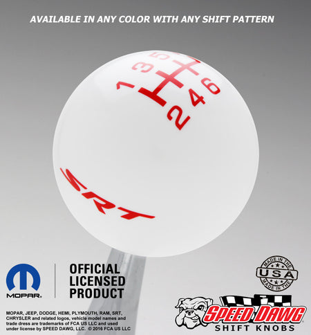 SRT Shift Knob White with Red graphics