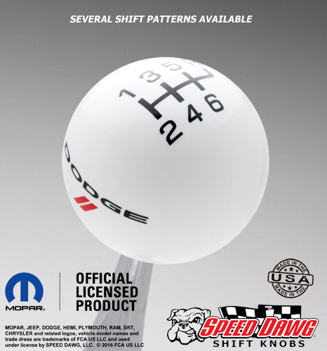 Dodge Dual Stripe Logo Shift Knob with Inlaid Shift Pattern