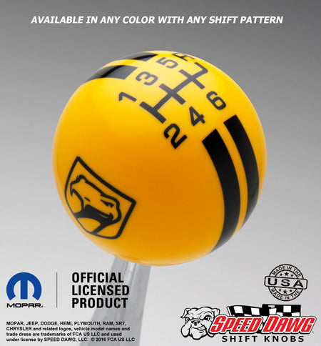 Dodge Viper Sneaky Pete Shift Knob Yellow with Black graphics